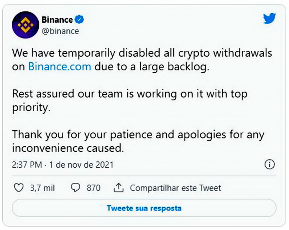 Binance suspends bitcoin and cryptocurrency withdrawals due to technical issues